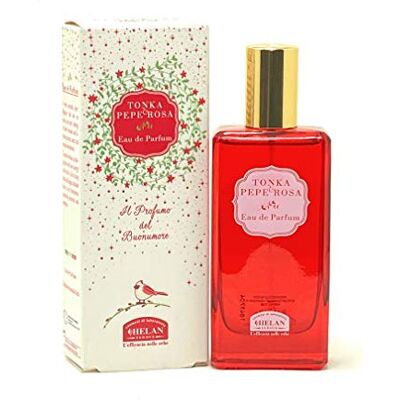Helan , Tonka & Pepe Rosa, damesgeur, intens en omhullend eau de parfum, sensuele geur met roze peper en vanille, damesgeuren met noten van jasmijn en lelietje-van-dalen, 50 ml, Made in Italy Helan , Tonka & Pepe Rosa, damesgeur, intens en omhullend eau de parfum, sensuele geur met roze peper en vanille, damesgeuren met noten van jasmijn en lelietje-van-dalen, 50 ml, Made in Italy