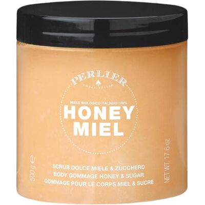 Perlier Honey Miel Scrub Exfoliant pour le corps au miel et au sucre, 500 ml, traitement du corps pour peaux neuves et lissées, action exfoliante naturelle pour peaux sèches et sensibles, avec huile Perlier Honey Miel Scrub Exfoliant pour le corps au miel et au sucre, 500 ml, traitement du corps pour peaux neuves et lissées, action exfoliante naturelle pour peaux sèches et sensibles, avec huile