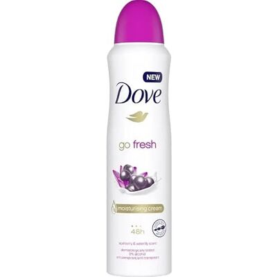 Dove Advanced Care Go Fresh Açaí Deodorant Spray met hydraterende en delicate formule op de huid, zonder alcohol, droge huid tot 72 uur, deodorant voor mannen en vrouwen, 6 stuks à 150 ml Dove Advanced Care Go Fresh Açaí Deodorant Spray met hydraterende en delicate formule op de huid, zonder alcohol, droge huid tot 72 uur, deodorant voor mannen en vrouwen, 6 stuks à 150 ml