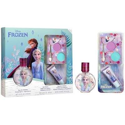 AIR-VAL INTERNATIONAL Frozen cadeauset, eau de toilette 30 ml, lipgloss, oogschaduwpalet, speelgoed voor meisjes AIR-VAL INTERNATIONAL Frozen cadeauset, eau de toilette 30 ml, lipgloss, oogschaduwpalet, speelgoed voor meisjes