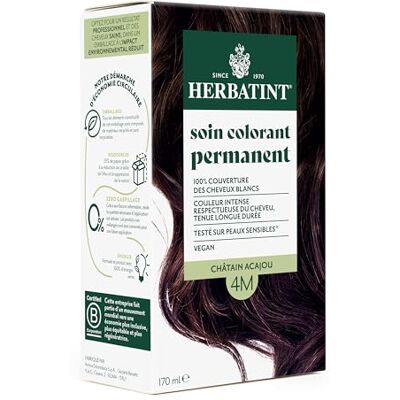 Herbatint Permanente haarkleurverzorging, 4 m, mahoniebruin, 170 ml, zonder ammoniak, 100% dekking voor wit haar, dermatologisch getest voor de gevoelige huid, met 8 biologische plantenextracten Herbatint Permanente haarkleurverzorging, 4 m, mahoniebruin, 170 ml, zonder ammoniak, 100% dekking voor wit haar, dermatologisch getest voor de gevoelige huid, met 8 biologische plantenextracten