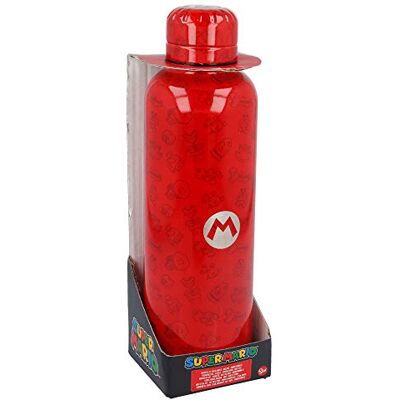 Stor Super Mario Bouteille d'eau réutilisable en acier inoxydable Bouteille isotherme avec double isolation pour 12 heures de boisson chaude et 18 heures de boisson froide Sans BPA 515 ml Rouge Stor Super Mario Bouteille d'eau réutilisable en acier inoxydable Bouteille isotherme avec double isolation pour 12 heures de boisson chaude et 18 heures de boisson froide Sans BPA 515 ml Rouge