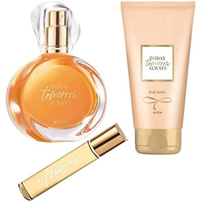 Avon TTA Tomorrow Serie 3 stuks eau de parfum, 50 ml, bodylotion, 150 ml, zakspray 10 ml, voor dames Avon TTA Tomorrow Serie 3 stuks eau de parfum, 50 ml, bodylotion, 150 ml, zakspray 10 ml, voor dames