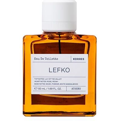 KORRES LEFKO Eau de toilette voor dames en heren, bloemengeur, poeder, veganistisch, 50 ml KORRES LEFKO Eau de toilette voor dames en heren, bloemengeur, poeder, veganistisch, 50 ml