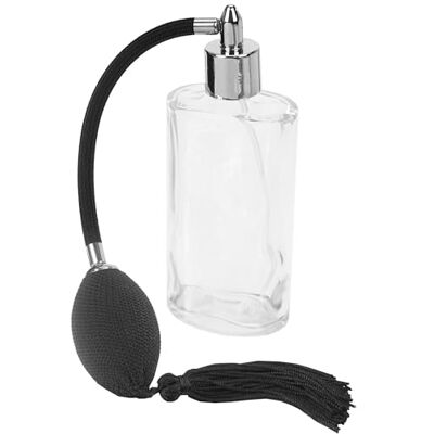 FANTASIA Verstuiver met navulbare ballonpomp, 100 ml, verstuiver voor thuis en onderweg ovaal (zilver/zwart) FANTASIA Verstuiver met navulbare ballonpomp, 100 ml, verstuiver voor thuis en onderweg ovaal (zilver/zwart)