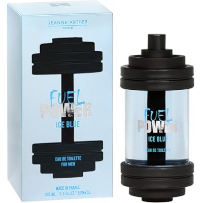 Jeanne Arthes Fuel Power Ice Blue herenparfum eau de toilette Flaocn verstuiver 100 ml gemaakt in Frankrijk tot Grasse Jeanne Arthes Fuel Power Ice Blue herenparfum eau de toilette Flaocn verstuiver 100 ml gemaakt in Frankrijk tot Grasse