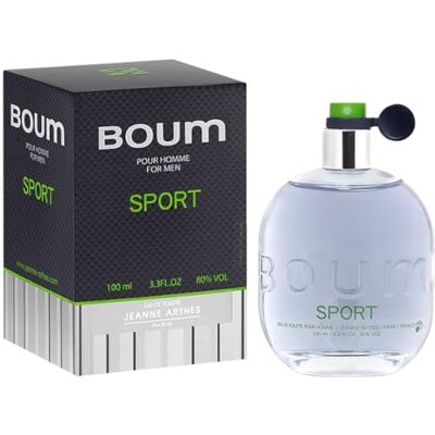 Jeanne Arthes Parfum voor heren Boum Sport Eau de toilette spuitfles 100 ml gemaakt in Frankrijk in Grasse Jeanne Arthes Parfum voor heren Boum Sport Eau de toilette spuitfles 100 ml gemaakt in Frankrijk in Grasse