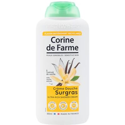 Corine de Farme Super vettige douchecrème met vanille-extract – pH-neutraal, natuurlijke oorsprong – dermatologische controle – gemaakt in Frankrijk – 500 ml Corine de Farme Super vettige douchecrème met vanille-extract – pH-neutraal, natuurlijke oorsprong – dermatologische controle – gemaakt in Frankrijk – 500 ml
