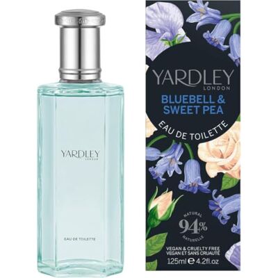 Yardley London Bluebell and Sweet Pea Eau de Toilette, 125 ml Bloemenparfum met noten van bergamot en citroen, levendige bluebell-geur, langdurige geur, veganistisch en dierproefvrij Yardley London Bluebell and Sweet Pea Eau de Toilette, 125 ml Bloemenparfum met noten van bergamot en citroen, levendige bluebell-geur, langdurige geur, veganistisch en dierproefvrij