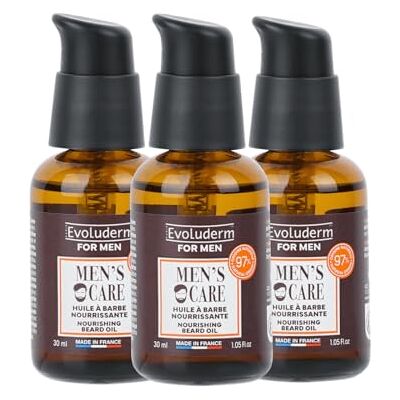 Evoluderm Voedende baardolie voor heren, 30 ml, 97% natuurlijke oorsprong, veganistisch, gemaakt in Frankrijk, 3 x 30 ml Evoluderm Voedende baardolie voor heren, 30 ml, 97% natuurlijke oorsprong, veganistisch, gemaakt in Frankrijk, 3 x 30 ml
