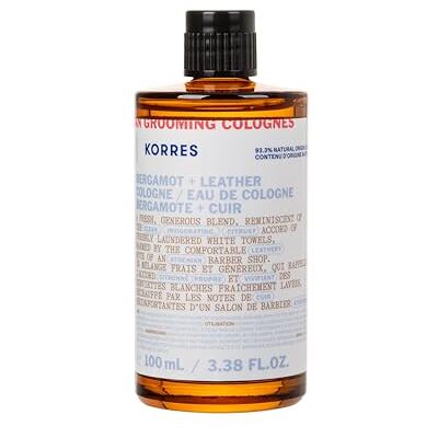 KORRES Athenian GROOMING Eau de Cologne met bergamot en ledernoten, frisse en verkwikkende geur voor mannen, zonder siliconen en parabenen, veganistisch, 100 ml KORRES Athenian GROOMING Eau de Cologne met bergamot en ledernoten, frisse en verkwikkende geur voor mannen, zonder siliconen en parabenen, veganistisch, 100 ml