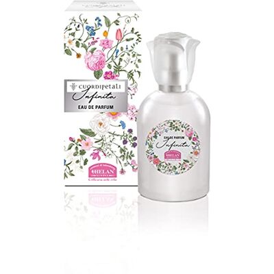Helan , Hart van bloemblaadjes, Infinita, parfum voor dames, eau de parfum, citrusachtig, fruitig en bloemig, met roze grapefruit en zwarte bes, 50 ml, gemaakt in Italië Helan , Hart van bloemblaadjes, Infinita, parfum voor dames, eau de parfum, citrusachtig, fruitig en bloemig, met roze grapefruit en zwarte bes, 50 ml, gemaakt in Italië