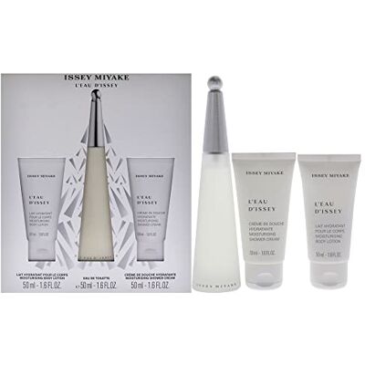Issey Miyake L'Eau d'Issey Cadeauset Eau de Toilette 50 ml (bevat 50 ml EDT, 50 ml bodylotion en 50 ml douchecrème) Issey Miyake L'Eau d'Issey Cadeauset Eau de Toilette 50 ml (bevat 50 ml EDT, 50 ml bodylotion en 50 ml douchecrème)