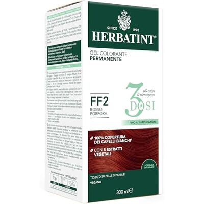 Herbatint FF2 Permanente kleurgel, 300 ml, zonder ammoniak, voor de gevoelige huid, 100% dekking van wit haar, met 8 biologische natuurlijke extracten Herbatint FF2 Permanente kleurgel, 300 ml, zonder ammoniak, voor de gevoelige huid, 100% dekking van wit haar, met 8 biologische natuurlijke extracten