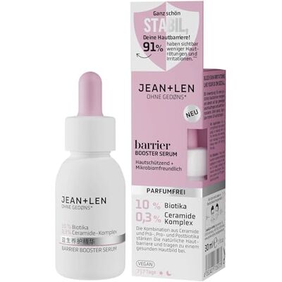 Jean & Len Barrier Booster Vegan Serum, 30 ml Ondersteunt het huidmicrobioom voor minder roodheid en huidirritatie, voor alle huidtypes, geurvrij Jean & Len Barrier Booster Vegan Serum, 30 ml Ondersteunt het huidmicrobioom voor minder roodheid en huidirritatie, voor alle huidtypes, geurvrij