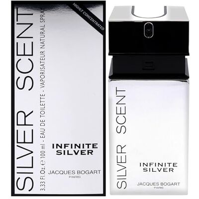 Jacques Bogart Silver Scent Infinite Silver for Men 3.33 oz EDT Spray Jacques Bogart Silver Scent Infinite Silver for Men 3.33 oz EDT Spray
