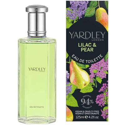 Yardley Lilas & Peer Eau de toilette 125 ml parfum voor dames Fris, bloemig fruitig parfum met noten van roos, lila en freesia op cederhout en amber muskus, voor vrouwen Yardley Lilas & Peer Eau de toilette 125 ml parfum voor dames Fris, bloemig fruitig parfum met noten van roos, lila en freesia op cederhout en amber muskus, voor vrouwen