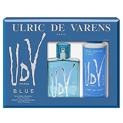 Ulric de Varens UDV Blue Eau de Toilette voor heren, 100 ml + deodorant spray 200 ml – verse varen – gemaakt in Frankrijk Ulric de Varens UDV Blue Eau de Toilette voor heren, 100 ml + deodorant spray 200 ml – verse varen – gemaakt in Frankrijk