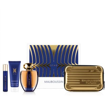 Mauboussin Prestige Star set: Eau de Parfum 90 ml, lichaamsmelk 75 ml, reisspray 20 ml & schoudertas Mauboussin Prestige Star set: Eau de Parfum 90 ml, lichaamsmelk 75 ml, reisspray 20 ml & schoudertas