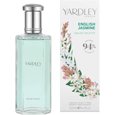 Yardley London Eau de Toilette Jasmijn Engels, bloemengeur voor dames, met Weelderige witte bloemengeur met noten van jasmijn, citroen en mandarijn, langdurige geur, veganistisch, dierproefvrij Yardley London Eau de Toilette Jasmijn Engels, bloemengeur voor dames, met Weelderige witte bloemengeur met noten van jasmijn, citroen en mandarijn, langdurige geur, veganistisch, dierproefvrij