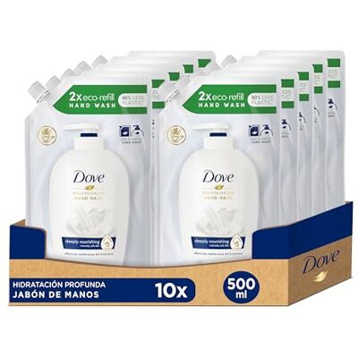 Dove 500 ml hydraterende wascrème, navulverpakking, 10 stuks Dove 500 ml hydraterende wascrème, navulverpakking, 10 stuks