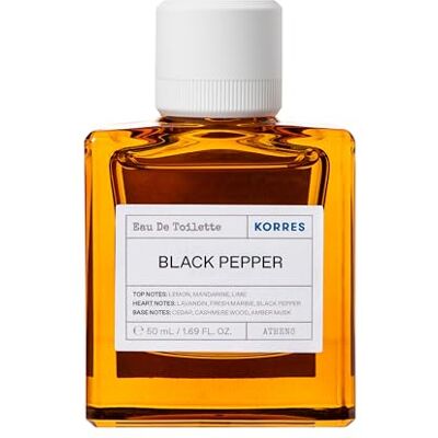 KORRES Black Pepper Dermatologisch geteste eau de toilette voor heren, veganistisch, 50 ml KORRES Black Pepper Dermatologisch geteste eau de toilette voor heren, veganistisch, 50 ml