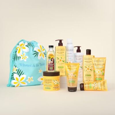Evoluderm Cadeauset met 9 producten voor lichaam en haar Tropische Monoï met waanzin Ontwart, Subliem & Hydrateert Mannen en Vrouwen Evoluderm Cadeauset met 9 producten voor lichaam en haar Tropische Monoï met waanzin Ontwart, Subliem & Hydrateert Mannen en Vrouwen