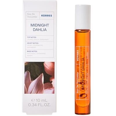 KORRES MIDNIGHT DAHLIA Eau de toilette voor dames, in praktische luxe reismaat, oosterse bloemengeur met noten van cederhout en pioenroos, veganistisch, 10 ml KORRES MIDNIGHT DAHLIA Eau de toilette voor dames, in praktische luxe reismaat, oosterse bloemengeur met noten van cederhout en pioenroos, veganistisch, 10 ml