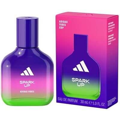 adidas Vibes Spark Up Eau de Parfum voor iedereen. Energie en intrigerend, langdurige geur, zoete sinaasappel en zwarte peper, 30 ml adidas Vibes Spark Up Eau de Parfum voor iedereen. Energie en intrigerend, langdurige geur, zoete sinaasappel en zwarte peper, 30 ml