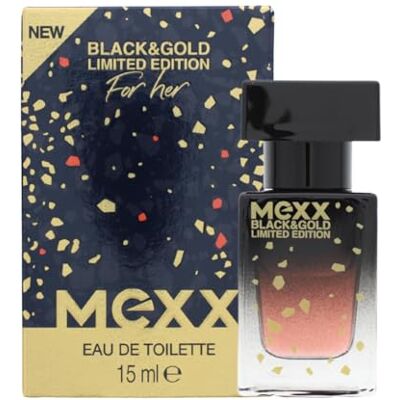 Mexx Black & Gold Limited Edition Woman Sensueel en bloemeneau de toilette voor dames, 15 ml Mexx Black & Gold Limited Edition Woman Sensueel en bloemeneau de toilette voor dames, 15 ml