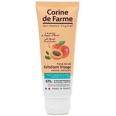 Corine de Farme Gezichtsscrub met abrikozenpitpoeder Zachte en schone huid Normale tot gemengde huid 97% ingrediënten van natuurlijke oorsprong Verzorging van Franse productie 75 ml Corine de Farme Gezichtsscrub met abrikozenpitpoeder Zachte en schone huid Normale tot gemengde huid 97% ingrediënten van natuurlijke oorsprong Verzorging van Franse productie 75 ml