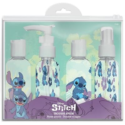 Disney Stitch Bekerset – lege reisflessen – 4 stuks – ideaal voor reizen in het vliegtuig – 100 ml, paars, blauw, klein formaat, bekerset Disney Stitch Bekerset – lege reisflessen – 4 stuks – ideaal voor reizen in het vliegtuig – 100 ml, paars, blauw, klein formaat, bekerset