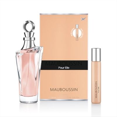 Mauboussin Pour Elle 100 ml + 20 ml (Travel Spray) – Eau de Parfum voor dames – bloemige en fruitige geur Mauboussin Pour Elle 100 ml + 20 ml (Travel Spray) – Eau de Parfum voor dames – bloemige en fruitige geur