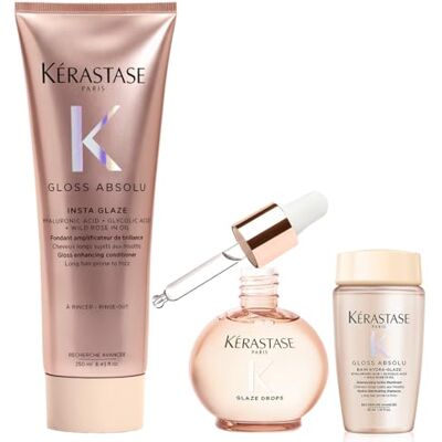 KÉRASTASE Gloss Absolu Olie 45 ml, Fondant 250 ml en Mini Bain 30 ml KÉRASTASE Gloss Absolu Olie 45 ml, Fondant 250 ml en Mini Bain 30 ml