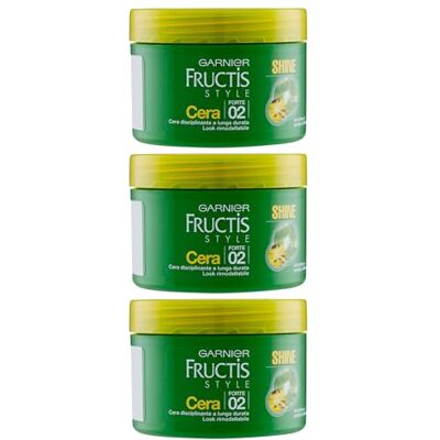 Garnier Fructis Style Shine disciplinerende was, langdurig, tot 24 uur met bamboe-extract, 02 sterke grip, definieert en geeft glans, 3 glazen van 70 ml Garnier Fructis Style Shine disciplinerende was, langdurig, tot 24 uur met bamboe-extract, 02 sterke grip, definieert en geeft glans, 3 glazen van 70 ml