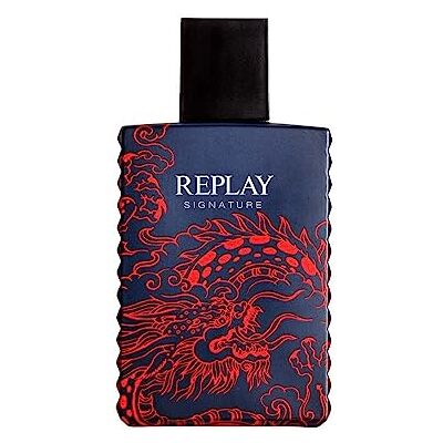 Replay Signature Red Dragon For Man Eau de toilette voor heren, gewijd aan een gedurfde en mysterieuze persoonlijkheid, houtachtige geurgeur kruidig. 100 ml fles Replay Signature Red Dragon For Man Eau de toilette voor heren, gewijd aan een gedurfde en mysterieuze persoonlijkheid, houtachtige geurgeur kruidig. 100 ml fles