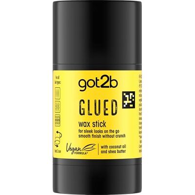 Got2B G2B WAX Stick 50 g – Cire en bâton pour coiffures Fixation forte et durable Contrôle des frisottis et des bébés hairs Idéal pour cheveux lâches, rassemblés et bords Got2B G2B WAX Stick 50 g – Cire en bâton pour coiffures Fixation forte et durable Contrôle des frisottis et des bébés hairs Idéal pour cheveux lâches, rassemblés et bords