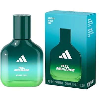 adidas Vibes Full Recharge eau de parfum, uniseks, langdurig, met frisse kruidige noten en natuurlijke etherische oliën, 30 ml adidas Vibes Full Recharge eau de parfum, uniseks, langdurig, met frisse kruidige noten en natuurlijke etherische oliën, 30 ml