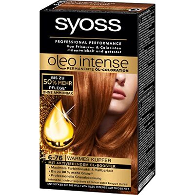 Syoss Oleo Intense Haarverf, 6-76, warm koper, 115 ml, 3 stuks Syoss Oleo Intense Haarverf, 6-76, warm koper, 115 ml, 3 stuks
