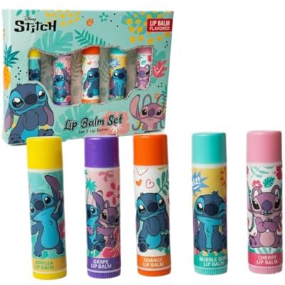 Disney Stitch-lippenbalsem, 5 stuks Disney Stitch-lippenbalsem, 5 stuks