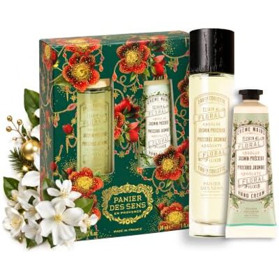 Panier des Sens Cadeauset voor dames, jasmijn, eau de toilette en crème Kersteditie, klaar om cadeau te geven, 50 ml + 30 ml, vettige geur, veganistische formules, gemaakt in Frankrijk Panier des Sens Cadeauset voor dames, jasmijn, eau de toilette en crème Kersteditie, klaar om cadeau te geven, 50 ml + 30 ml, vettige geur, veganistische formules, gemaakt in Frankrijk