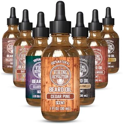 Viking Baardolie voor heren, 30 ml, geurolie van cederhout en natuurlijke grenen met biologische argan- en jojoba-olie, hydraterend en voedend Viking Baardolie voor heren, 30 ml, geurolie van cederhout en natuurlijke grenen met biologische argan- en jojoba-olie, hydraterend en voedend