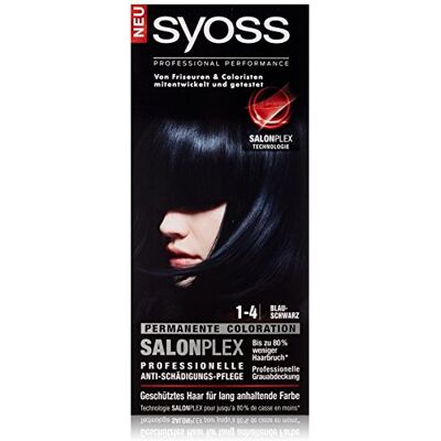 Syoss Haarverf, 3 stuks, 1-4 blauw zwart, 3 x 115 ml Syoss Haarverf, 3 stuks, 1-4 blauw zwart, 3 x 115 ml