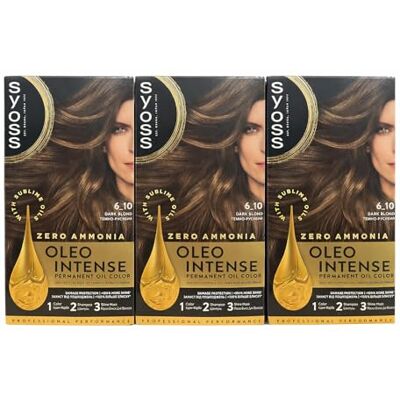 Syoss Oleo Intense Haarverf, 6-10, donkerblond, 3 x 1 stuk Syoss Oleo Intense Haarverf, 6-10, donkerblond, 3 x 1 stuk