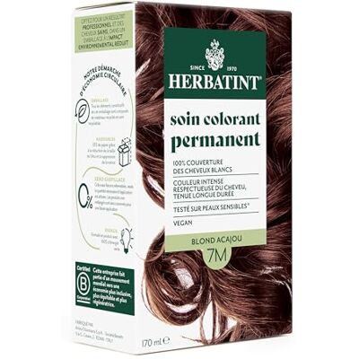 Herbatint Permanente haarkleuring 7M mahonieblond 170 ml zonder ammoniak, 100% dekking van wit haar, dermatologisch getest voor de gevoelige huid, met 8 biologische plantenextracten Herbatint Permanente haarkleuring 7M mahonieblond 170 ml zonder ammoniak, 100% dekking van wit haar, dermatologisch getest voor de gevoelige huid, met 8 biologische plantenextracten