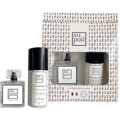 Christine Arbel AU POIL Parfumset Monsieur geur Eau de Parfum + deodorantspray voor heren, frisheid van muskus van Sébastien Chabal Christine Arbel AU POIL Parfumset Monsieur geur Eau de Parfum + deodorantspray voor heren, frisheid van muskus van Sébastien Chabal