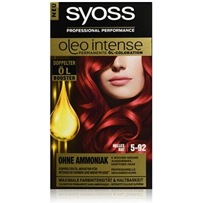 Syoss Oleo Intense Haarverf, lichtrood, 5-92, 115 ml, 3 stuks Syoss Oleo Intense Haarverf, lichtrood, 5-92, 115 ml, 3 stuks