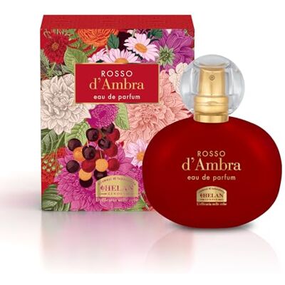 Helan , Rosso d'Ambra omhullende damesgeur met zoete amandelen, fruitige eau de parfum voor dames, houtachtig amber, damesgeuren met evenwichtige zoete en kruidige noten, geur gemaakt in Italië, 50 ml Helan , Rosso d'Ambra omhullende damesgeur met zoete amandelen, fruitige eau de parfum voor dames, houtachtig amber, damesgeuren met evenwichtige zoete en kruidige noten, geur gemaakt in Italië, 50 ml
