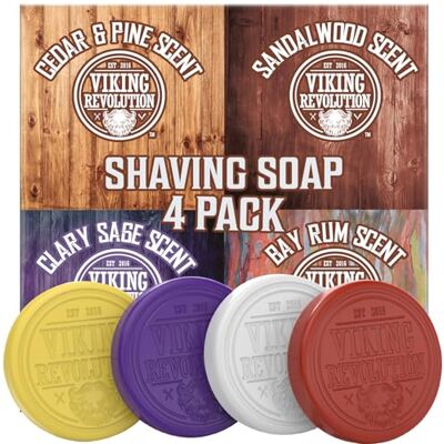Viking Scheerzeep – heren, gebruik scheerkwast en kom – biedt zacht nat scheren – set van 4 sluitringen 70 g Viking Scheerzeep – heren, gebruik scheerkwast en kom – biedt zacht nat scheren – set van 4 sluitringen 70 g
