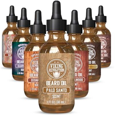 Viking Baardolie Palo Santo voor mannen, 30 ml 100% natuurlijke ingrediënten – met argan- en jojobaolie – verzacht stug haar en hydrateert de huid – Palo Santo geur Viking Baardolie Palo Santo voor mannen, 30 ml 100% natuurlijke ingrediënten – met argan- en jojobaolie – verzacht stug haar en hydrateert de huid – Palo Santo geur